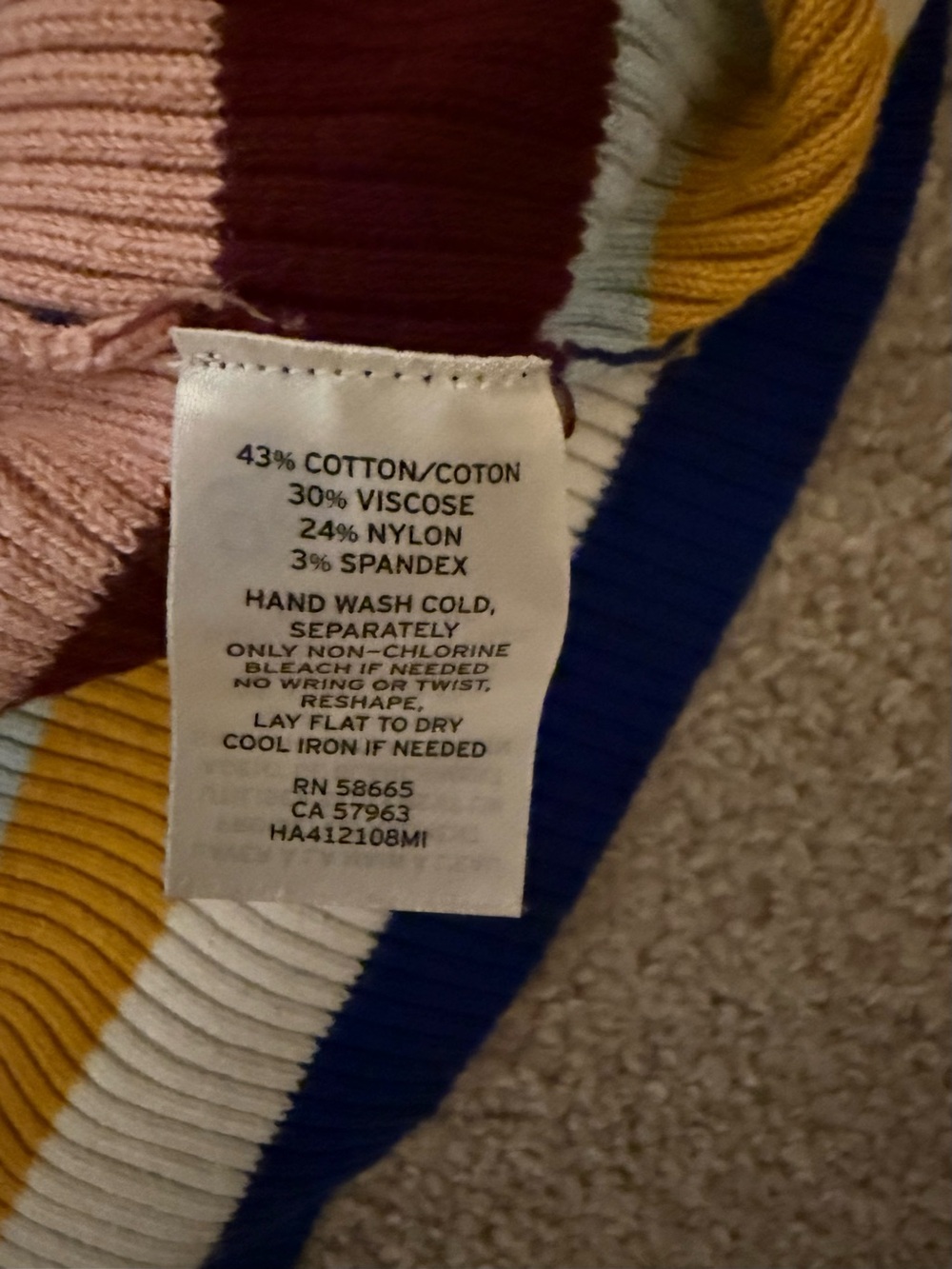 Halogen Striped Ribbed Crewneck - Picture 3 of 5